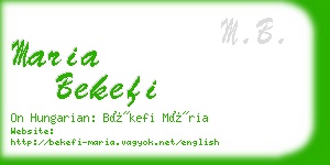 maria bekefi business card